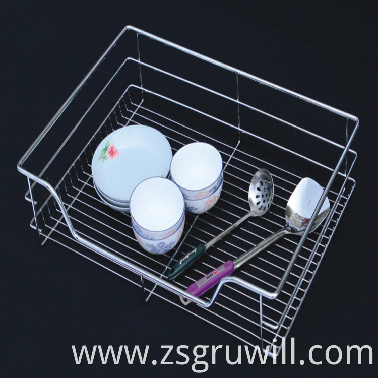 Foshan hot sale OEM pull out drawer metal wire baskets kitchen storage